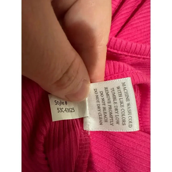 NWT Bobi Los Angeles‎ Pink Semi Cropped Ribbed Tank Top - Picture 6 of 6